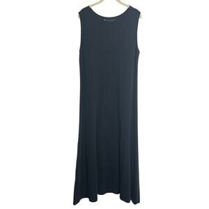 Indigenous Organic Pima Cotton Sleeveless Maxi Dress XL Black Fair Trade